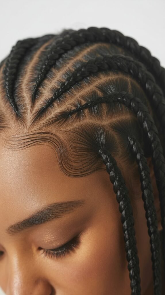 11. Feed-In Side Part Knotless Braids