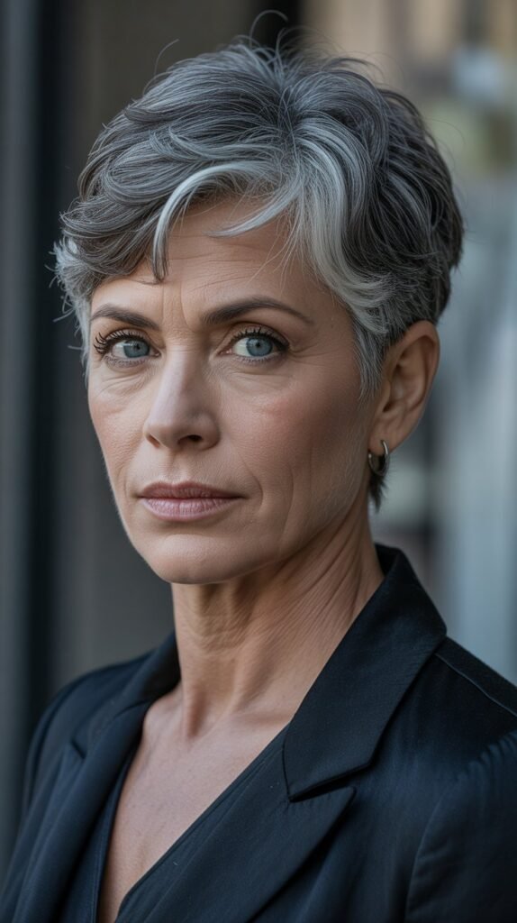 28. Silver Fox Lowlights (Darker Gray with White)