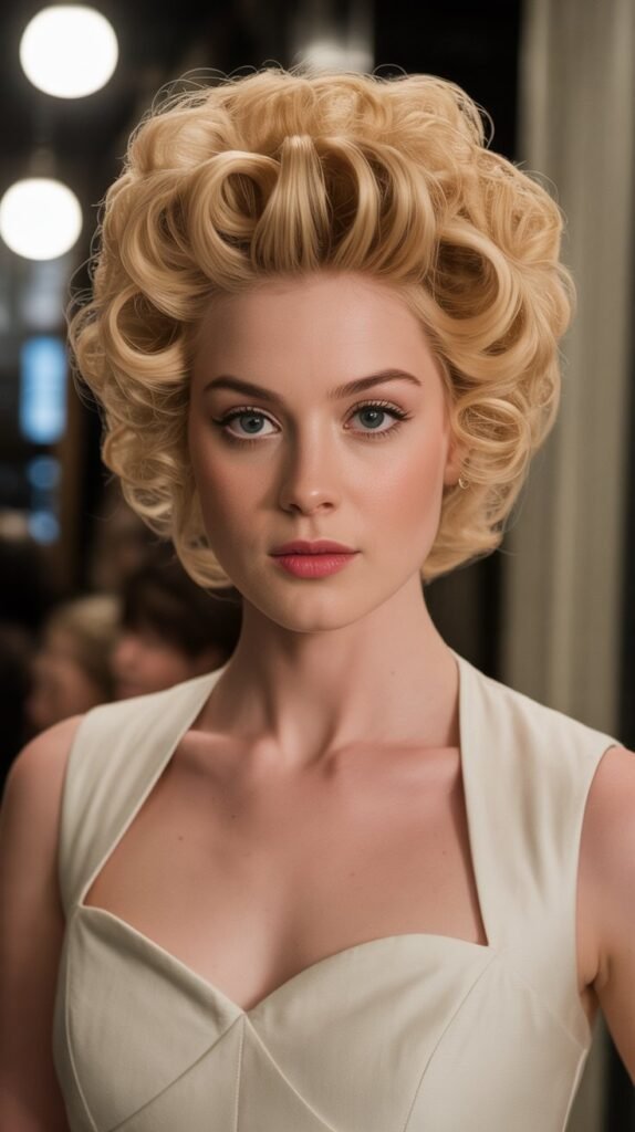 23. Textured Curly Beehive