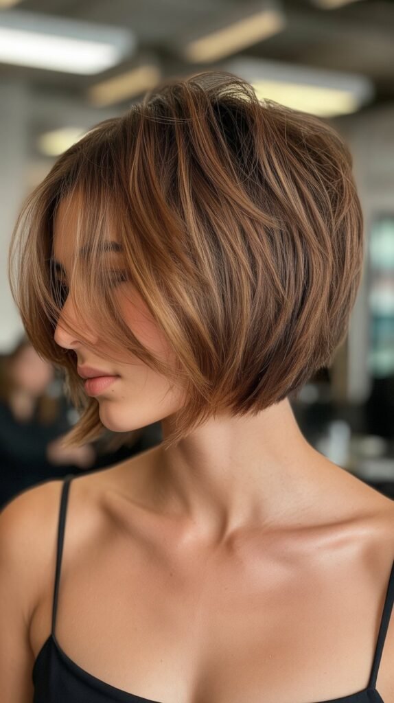 25. Choppy Bob with Crown Layers