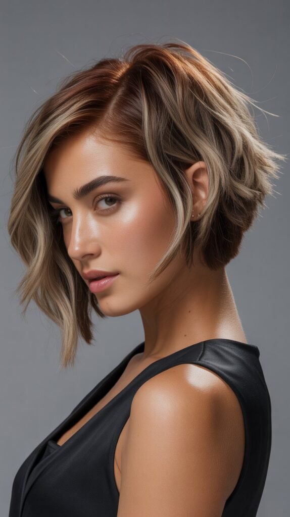 2. Asymmetrical Choppy Bob
