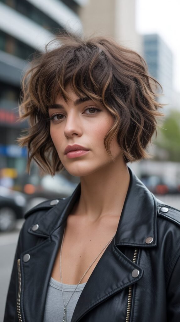 13. Razored Choppy Bob with Choppy Bangs