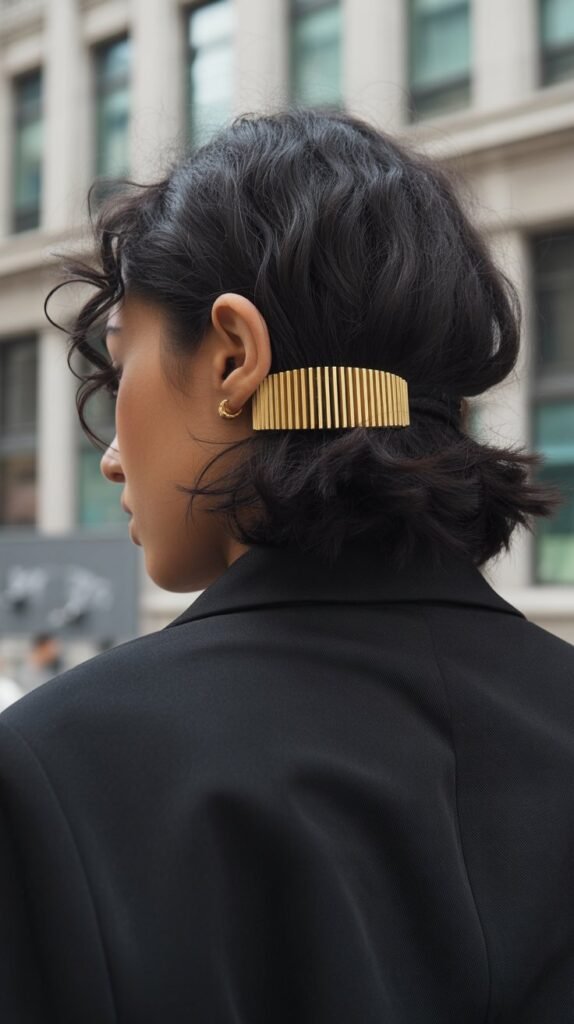 16. Half Up with Decorative Hair Cuff