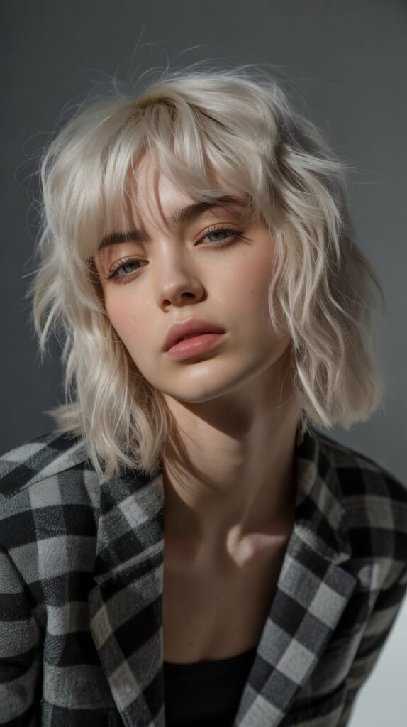 5. Choppy Long Bob with Baby Bangs