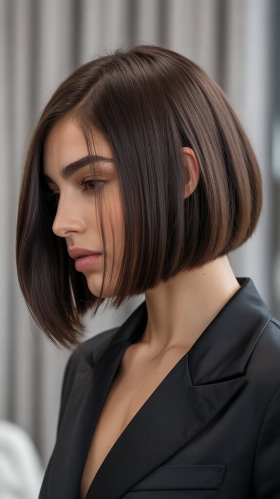 Blunt Cut Long Bob with Internal Layers