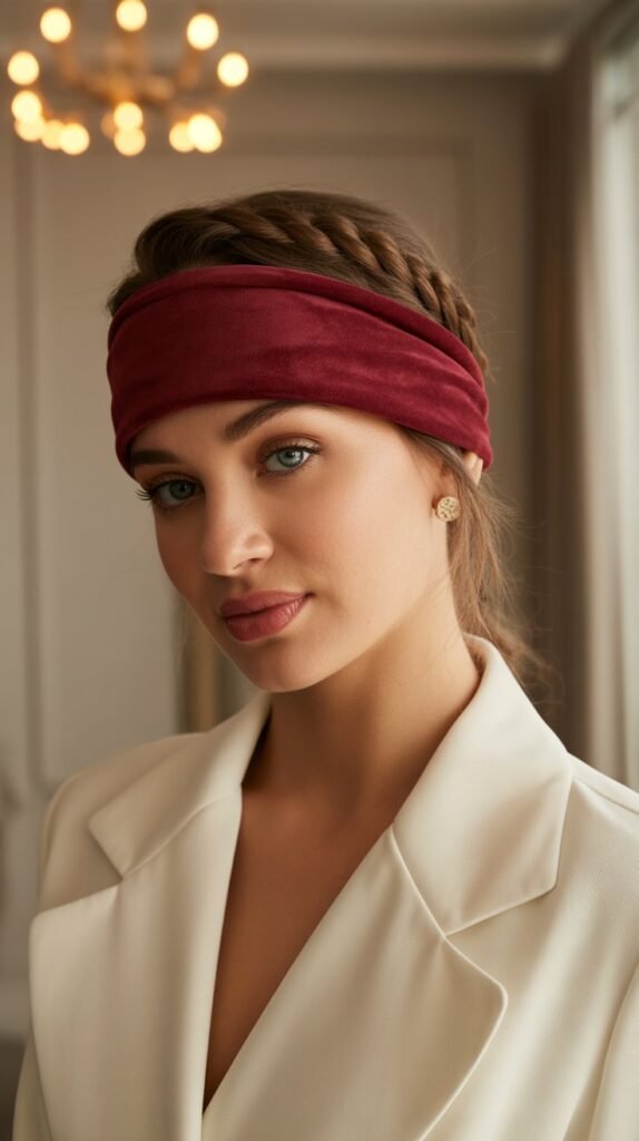 12. Crown Braid with Thick Suede Headband