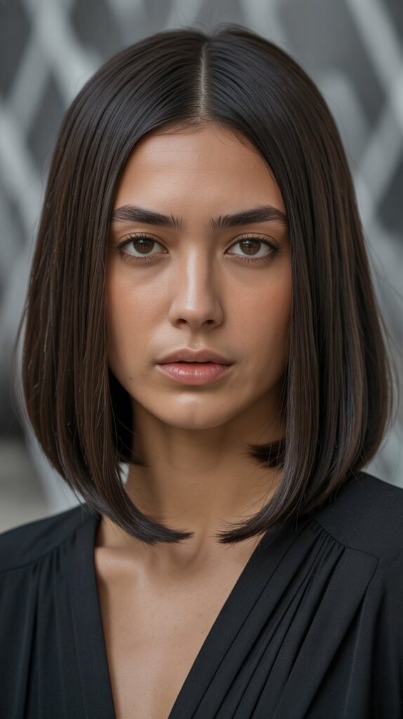 5. Sleek Center-Parted Long Bob