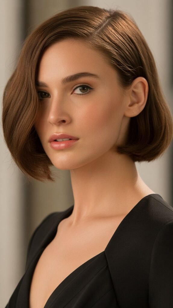 8. Sleek Choppy Bob with Deep Side Part
