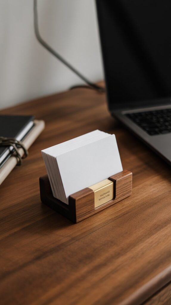 20. Wooden Business Card Holders