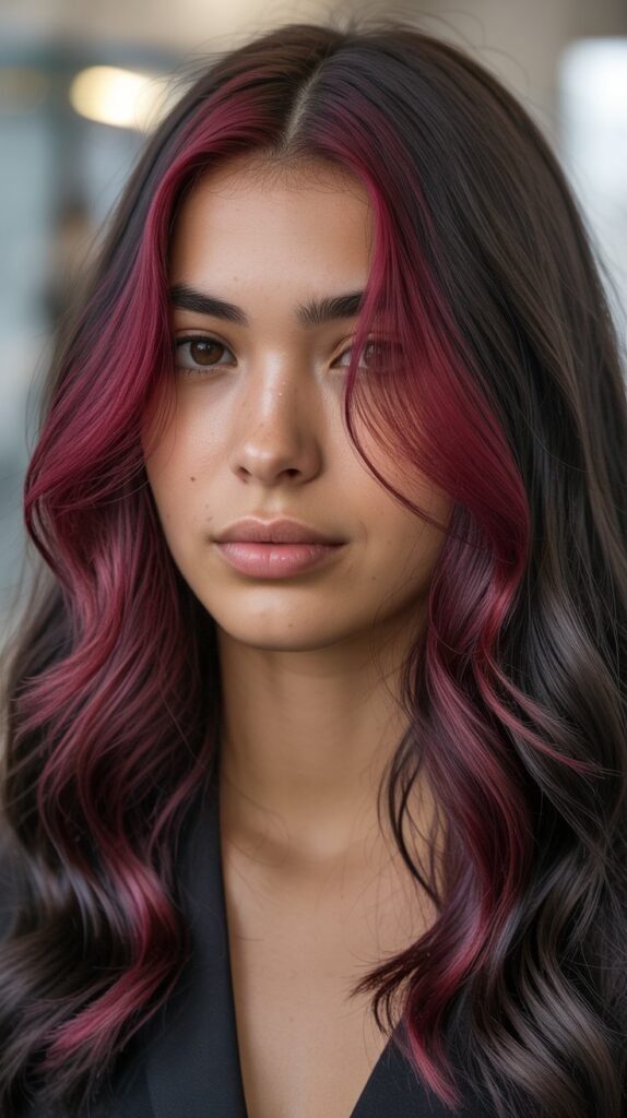 21. Burgundy Money Piece