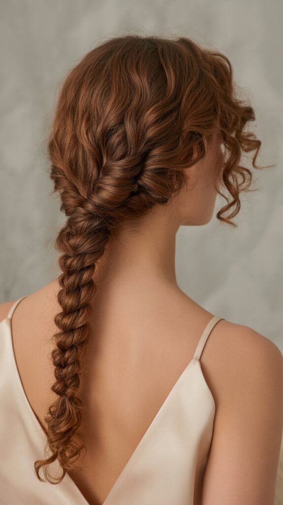 7. Twisted Rope Braid Half Updo