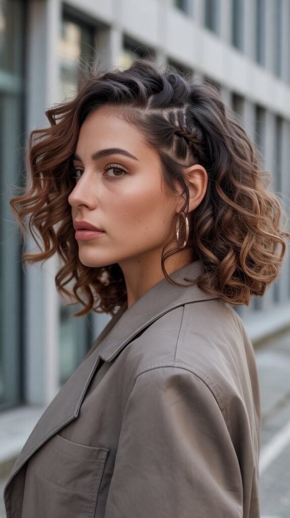 21. Asymmetric Half Up with Side Braid