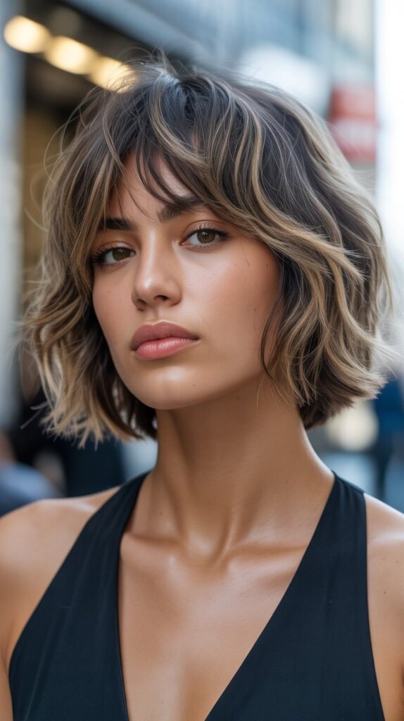 Shaggy Choppy Bob with Fringe