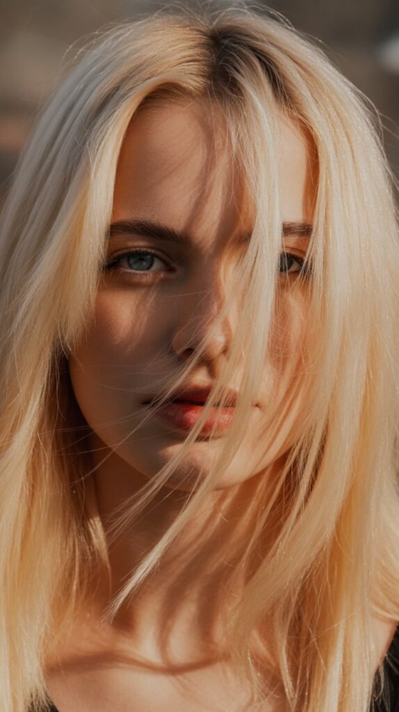 25. Long Bob with Peek-a-Boo Bangs