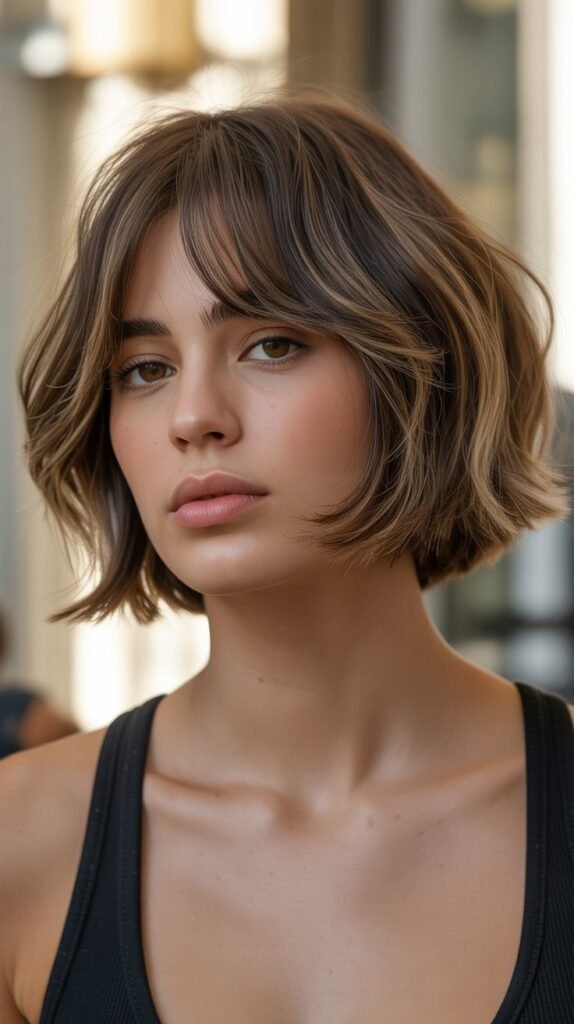 Choppy Bob with Curtain Bangs