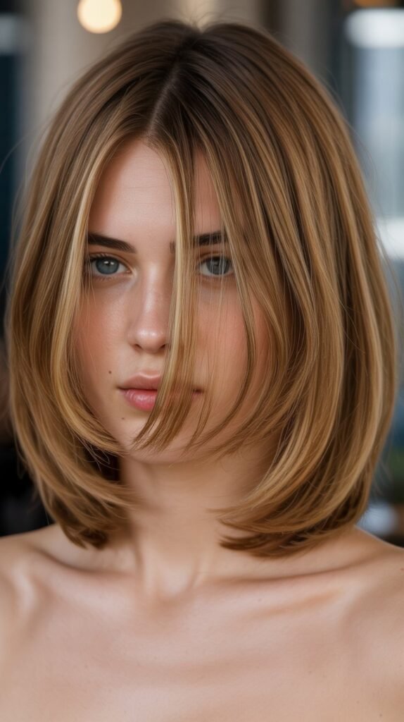 14. Layered Long Bob with Face-Framing Pieces