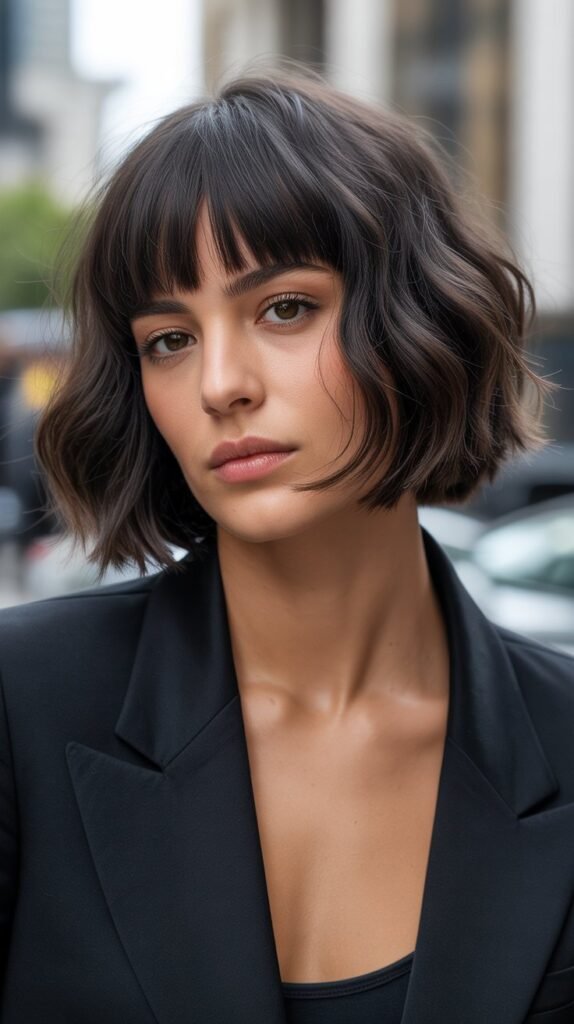 Choppy Bob with Blunt Bangs