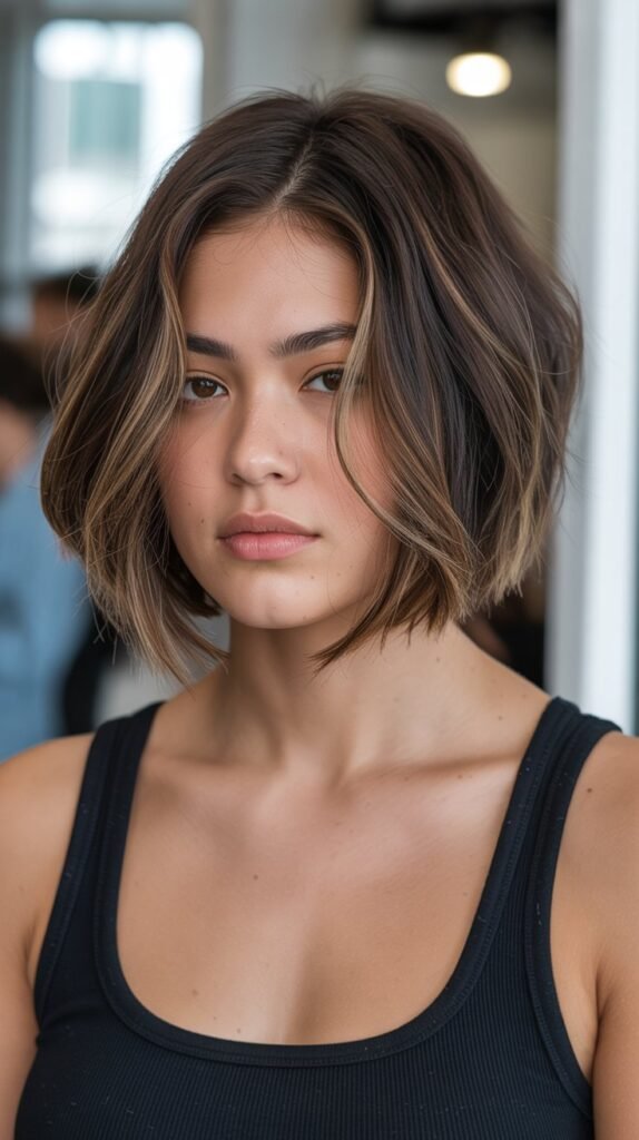 12. Choppy Bob for Round Faces