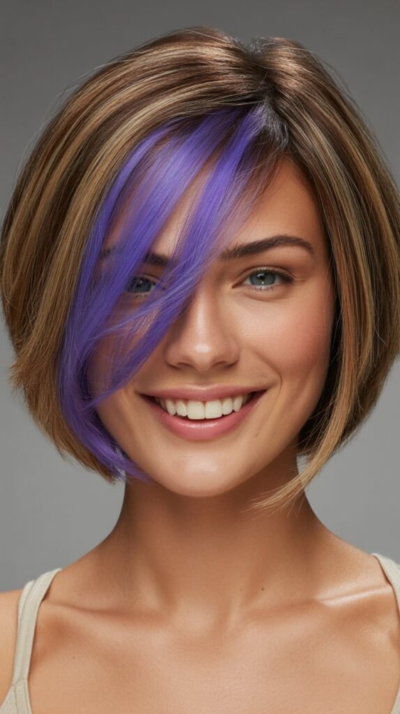 26. Stacked Bob with Peek-a-Boo Color