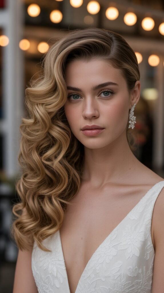 17. Side Swept Curls