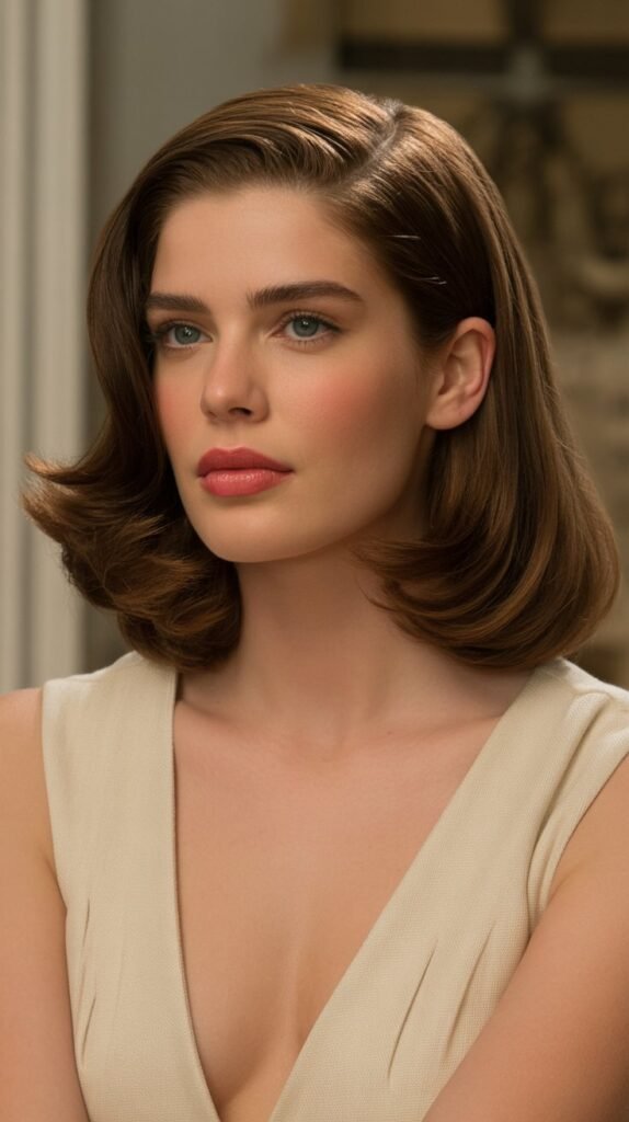 Long Bob with Graduated Layers and Side Part