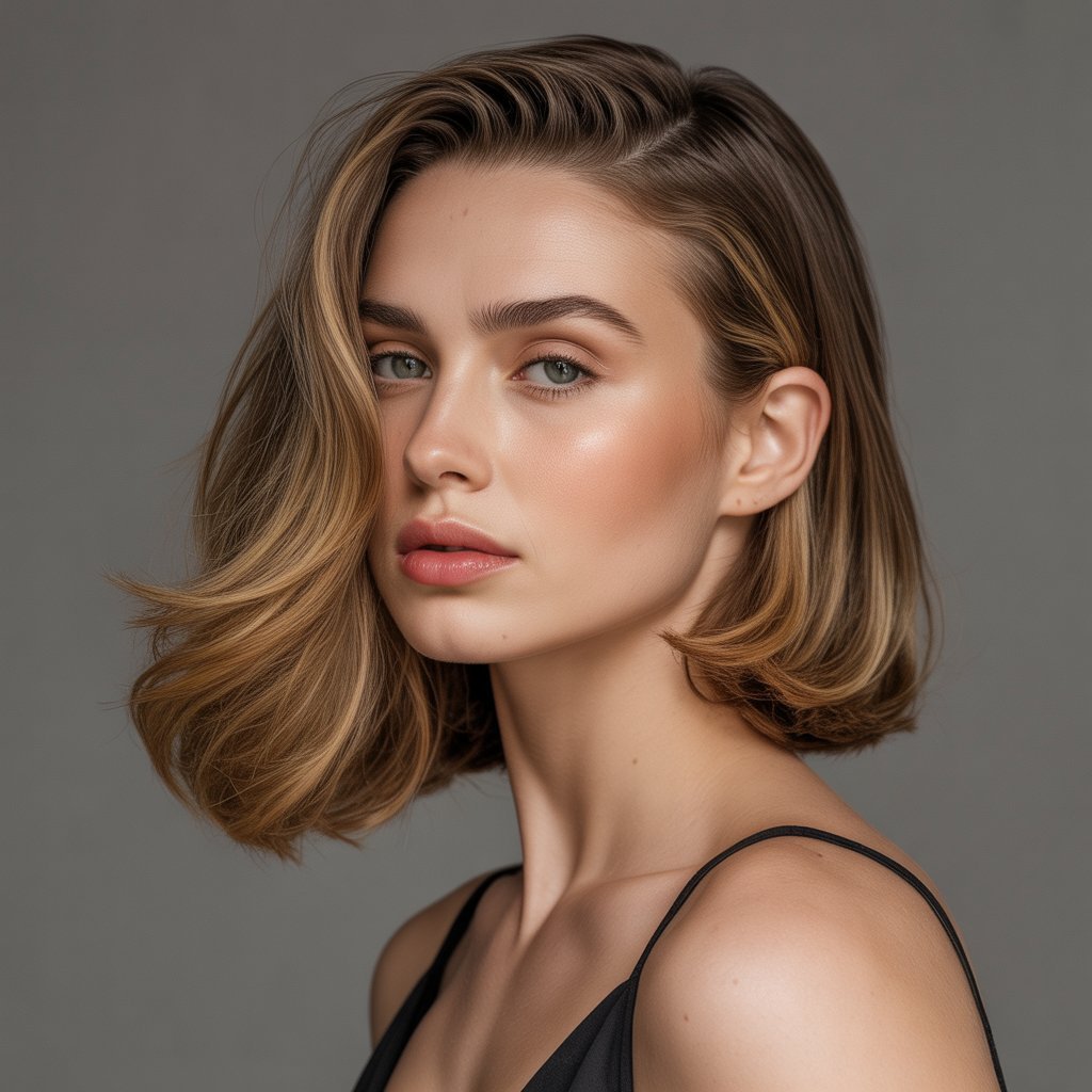 13. Long Bob with Deep Side Part