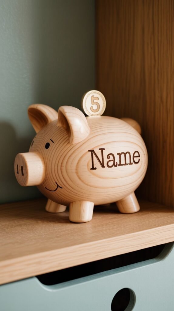 32. Wooden Piggy Banks