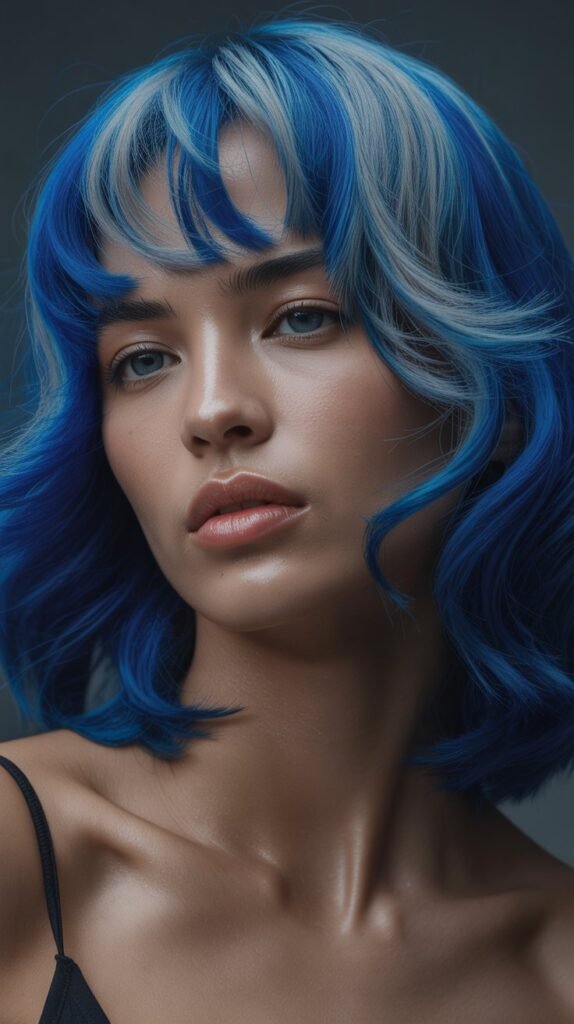 24. Cobalt Blue and Silver Streaks