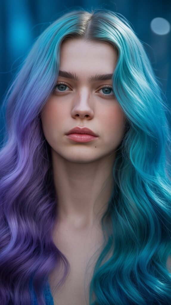 1. Classic Turquoise and Purple Mermaid Blend