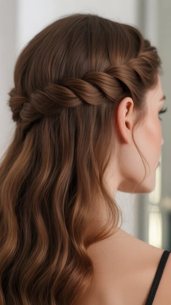 1. Classic Twisted Half-Up Style