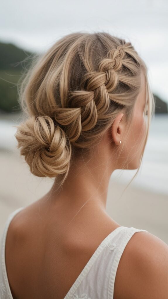 16. Bohemian Braided Low Bun