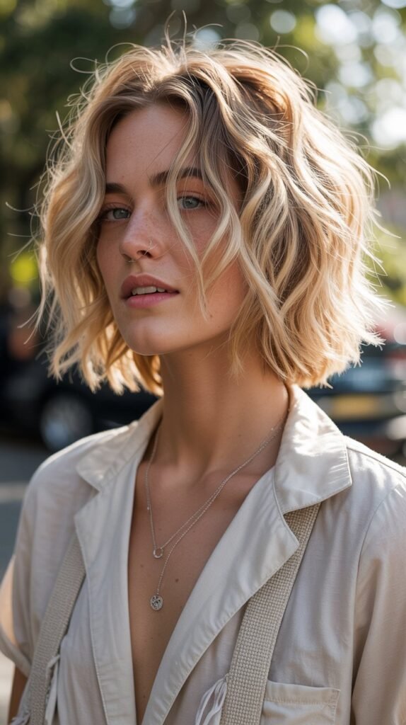 8. Shaggy Choppy Bob