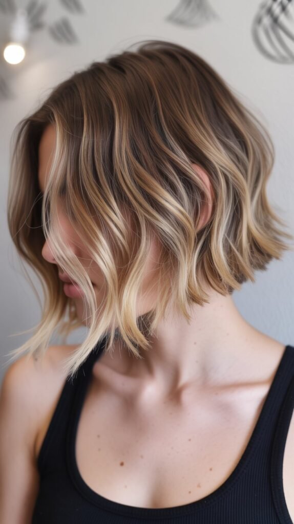 26. Choppy Bob with Sombre Balayage