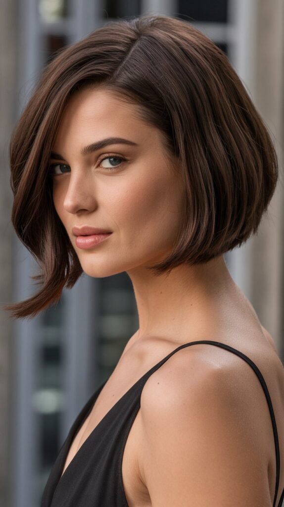 16. Tousled Brunette Choppy Bob