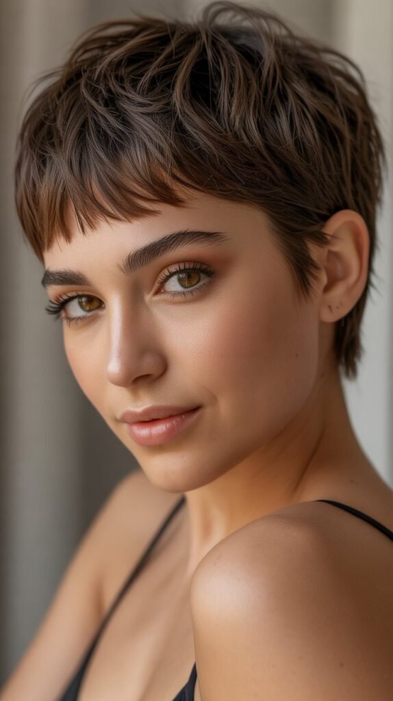 24. Messy Pixie with Textured Fringe