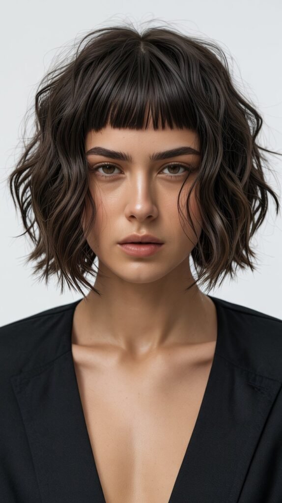 14. Choppy Lob with Micro Bangs