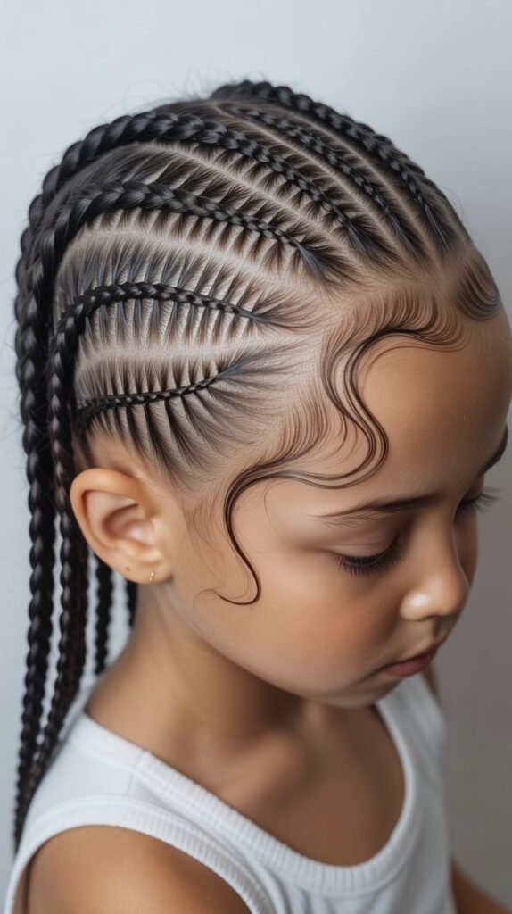 9. Curved Cornrow Design