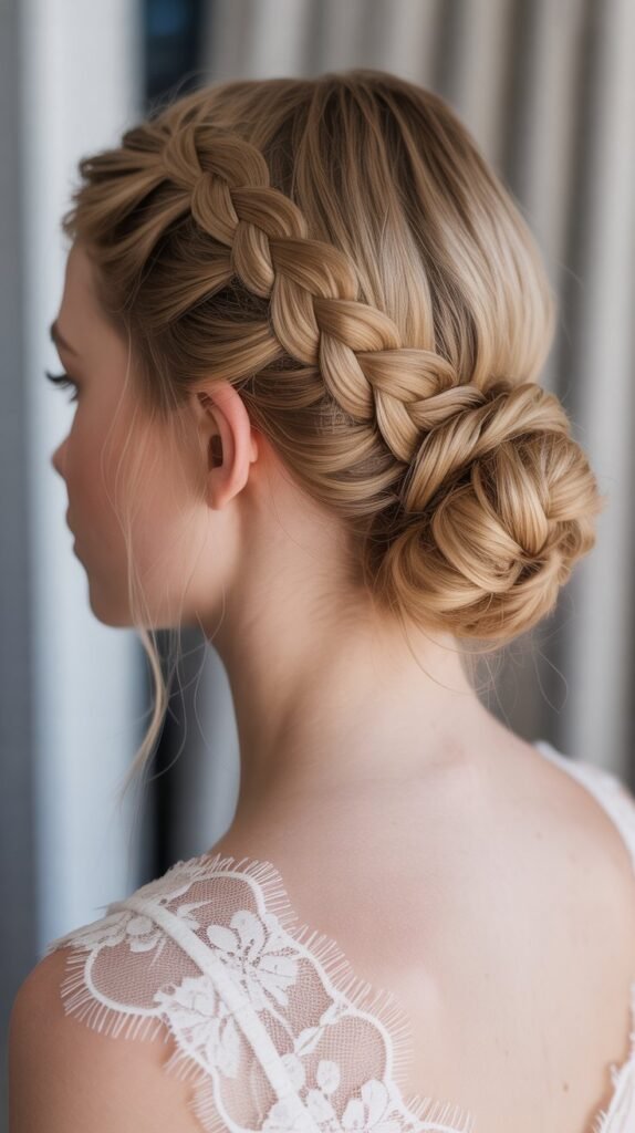 14. Lace Braid Side Chignon