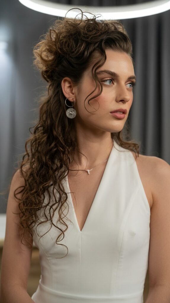 17. Asymmetrical Curly Updo