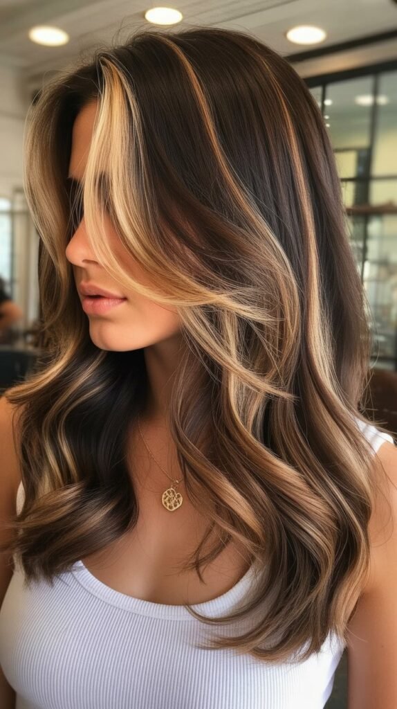 26. Chocolate Balayage with Caramel and Honey Blend