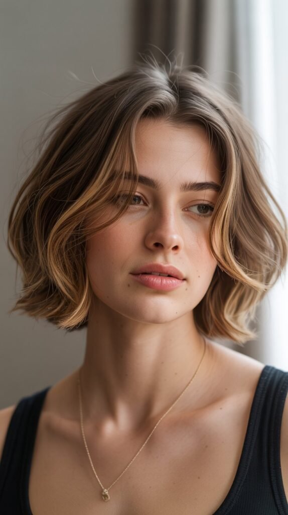 24. Choppy Bob with Face-Framing Layers