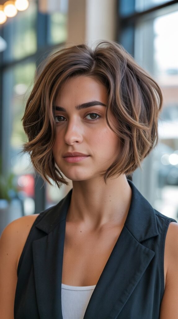 1. Classic Chin-Length Choppy Bob
