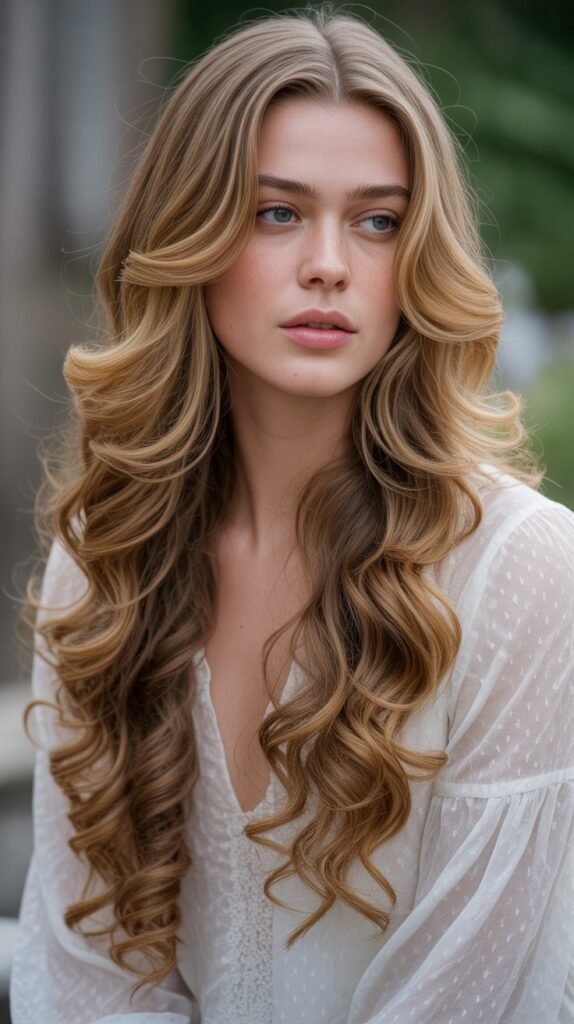 27. Long Hair with Waterfall Layers