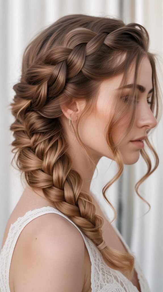 3. Fishtail Braid Side Sweep