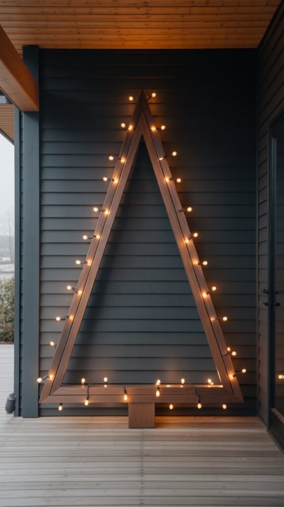 18. Triangular Wooden Frame Christmas Trees
