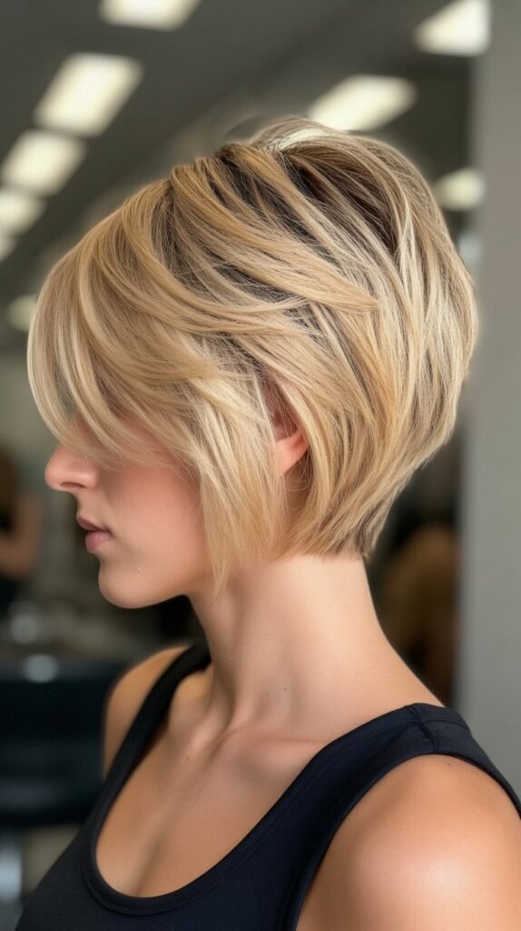 Choppy Inverted Bob for Volume at Crown