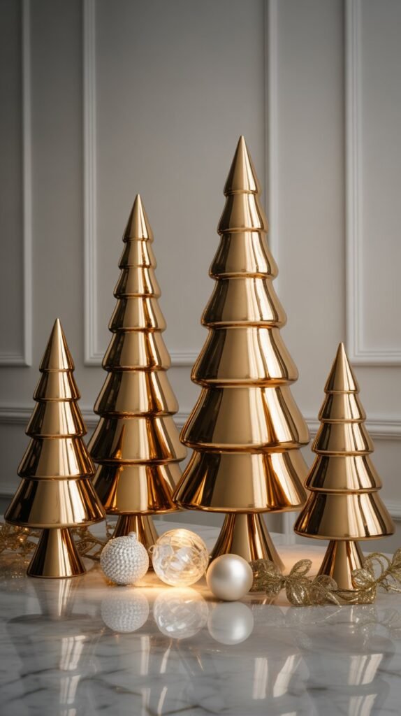4. Gold Metallic Glamour Trees