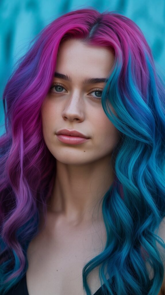 12. Magenta and Cyan Vibrant Mermaid