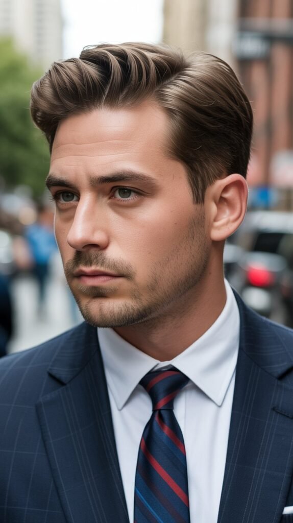 31. Side Part for Round Face