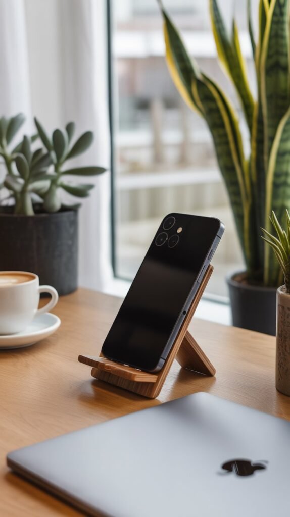 3. Wooden Phone Stands